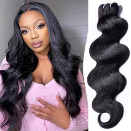 human hair bundles body wave bundles human hair 1 bundle 12 inch 15A 100% unprocessed indian remy hair bundles for black women raw hair bundles for hair salon