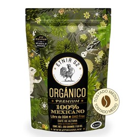 Café Orgánico de Altura en Grano 250gr | Tostado Medio | Cuerpo Medio | 100% Arábica | Certificación Kosher | Notas a Nuez, Miel y Frutos Secos - Aroma de Especies Florales | Grano Entero | ETNIA 52