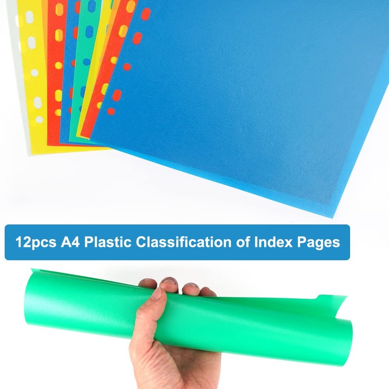 A4 Dividers, 12-Piece Folder Index, A4 Dividers, Pastel Folders, with