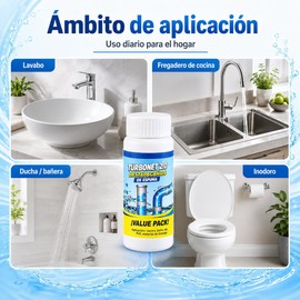 Turbonet 2.0 destapacaños original,Limpiador de Desagües en Espuma, Destapador de Tuberías para Cocina, Baño, Inodoro, Lavabo, Hogar y Uso Doméstico (3 PC)