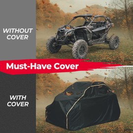 Kemimoto (Upgraded) UTV Cover 4 Seater Compatible with Can Am Maverick X3 Max RZR 1000 Pro 4 with Reflective Strip Protect Your SxS Vehicle from Snow, Rain, Dirt, Dust and Sun UV Rays
