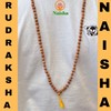 NAISHA Rudraksha Mala 108+1 & Gaumukhi Japa Mala Bag, Beads