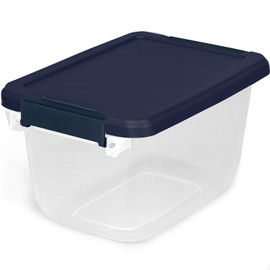 Hefty Home Logic 6.5 Qt. Latch Lid Storage Tote, Clear/White, 8/Pack (HLCOM7249010759)