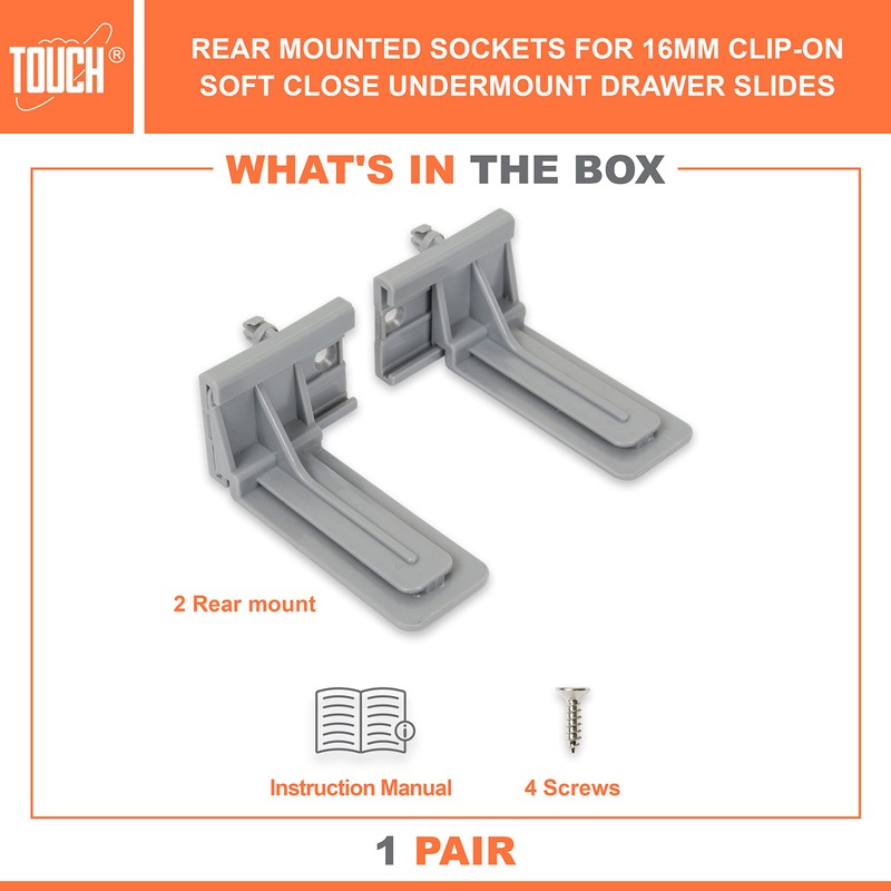 TOUCH Rear Mounting (1 Pair, 2 Pcs) for 1/2 and
