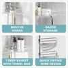 Zenna Home Tension Pole Shower Caddy Corner Organizer, Adjustable Standing