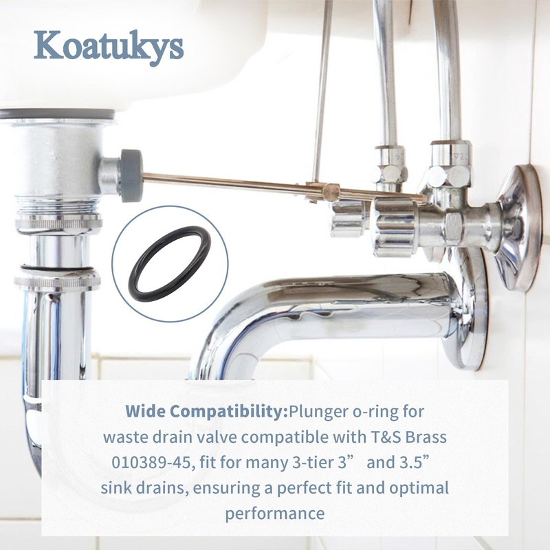 Koatukys 010389-45 Plunger Rubber O-Ring for Waste Drain Valve Compatible
