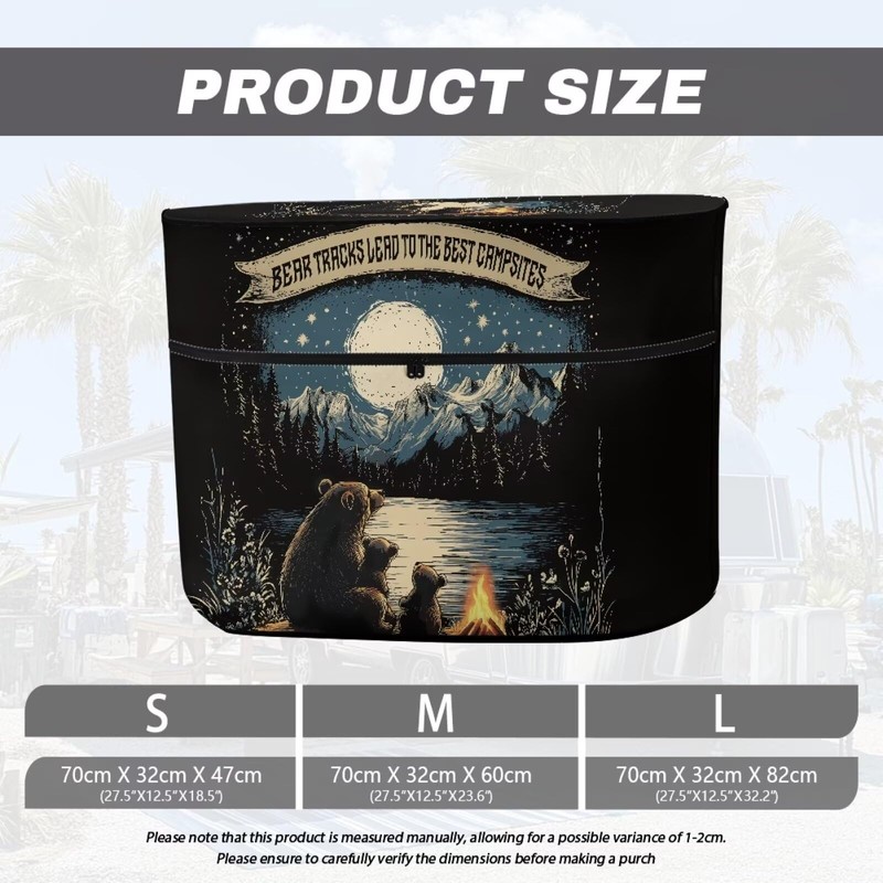 RV Propane Tank Cover Forest Bear Print Waterproof Camper Propane