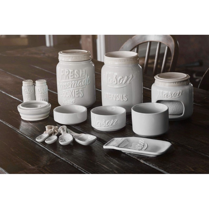 Farmhouse Canisters Sets for the Kitchen - Mason Jar Ceramic