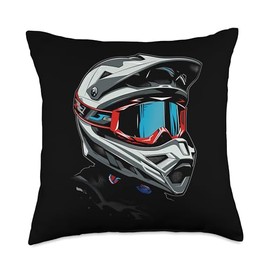 Cartoon mountain bike helmet Throw Pillow