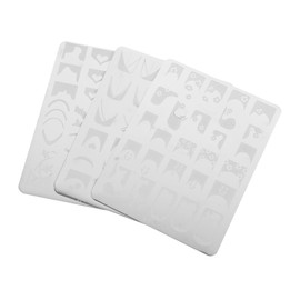 WOONEKY 3 Sets Nail Plate Manicure Tools Nail Stamps Stencils Manicure Templates Stencils for Manicure Steel Stencil for Nails Stamping Plate for Nail Art Steel Nail Stencils