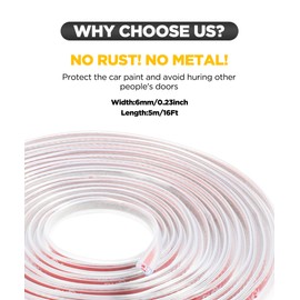 AOCISKA 16Ft Car Door Protectors, Universal Fit Rubber U Shape Door Edge Trim, Clear Automotive Door Edge Molding | AOCISKA