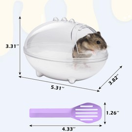IBWell Transparent Hamster Sand Bath Container Hamster Sand Box, Hamster Cage Accessories Bath Keeps Sand Contained