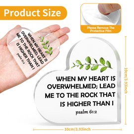 Christian Easter Gift Bible Verses Gift for Christian Acrylic Heart-Shaped Keepsake First Communion Gift Christening Gift Acrylic Heart Plaque Religious Baptism Gift Christian Inspirational Gift