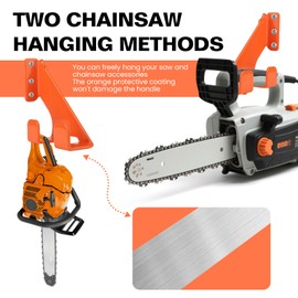 Tacody Chainsaw Hanger Holder, 2 Pack Heavy Duty Chainsaw Wall Mount, Chainsaw Storage Rack, Garage Organization Hangers Compatible with Stihl, Husqvarna, Echo Saws, Space-Saving Chainsaw Mount