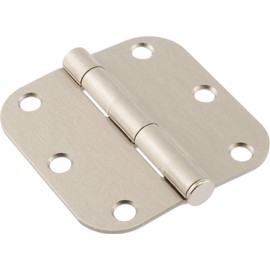The Hillman Group 853472 3" Residential Door Hinge - 5/8" Round Corner - Removable Pin - Full Mortise - Satin Nickel 1-Pack