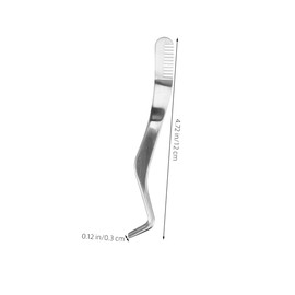 WOONEKY 2pcs False Eyelash Tool Tweezers Eyelash Extension Tweezer Eyelash Applicator Tool Lash Applicator Tool for Clusters Lash Extension Supplies Beauty Tools Stainless Steel Silver