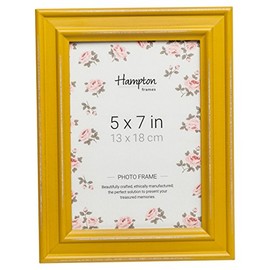 "Hampton Frames PALOMA Mustard Yellow Shabby Chic 5x7"" 13x18cm Distressed Wood Photo Frame PAL301957M", multi-colour