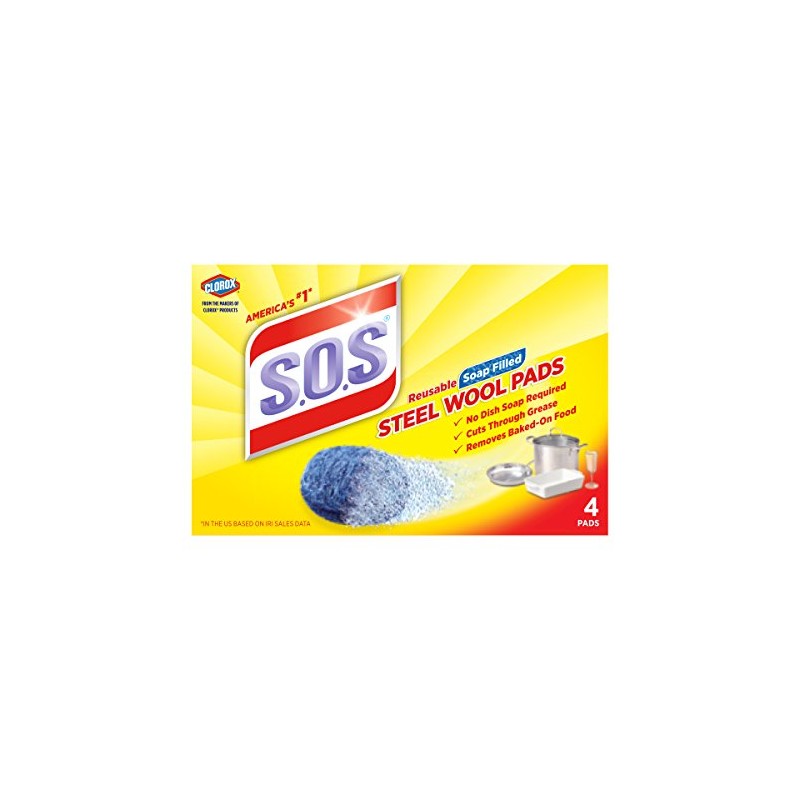 S.O.S. Steel Wool Soap Pads, 4 Count