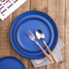 Stone Lain Stoneware Salad Plate Set, Blue and Black