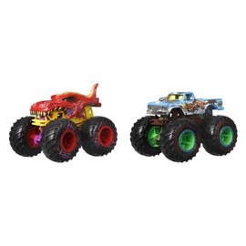Hot Wheels HCL67 Car Monster Trucks 1:64 Scale Pack 2 Roarin' Rumble Mod Sdos, Multi-Colour