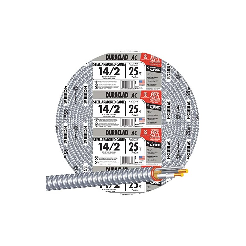 Southwire Cable Armored Steel 14/2 25FT 55278321