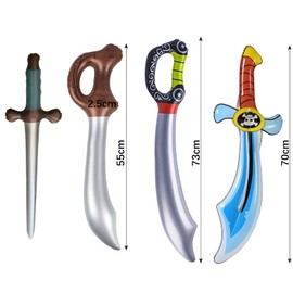 VNHATY 4 Pieces Inflatable Pirate Toy Inflatable Samurai Toy Ninja Toy Children's Toy Pirate Parties Birthdays for Children Masquerade