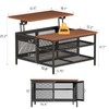 Lift Top Coffee Table with Storage for Living Room, Retro