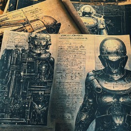 TAYASH Vintage Scrapbooking Materials Scrapbook kit Supplies Pack,Junk Journal Planners Aesthetic Room Wall Art DIY Decor,Collage Album Cottagecore Picture Frames Paper (Steam Cyberpunk)