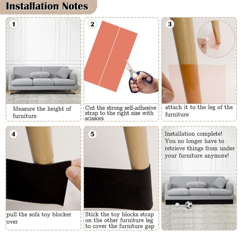 13 Feet Under Sofa Toy Blocker Adjustable Blocker Bumper Under