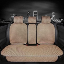 XZPILINA Breathable Rear Seat Cover, Universal Rear Bench Car Seat Cushion,Rear Seat Protector Suitable Four Seasons,Back Seat Cover for Car(Beige)
