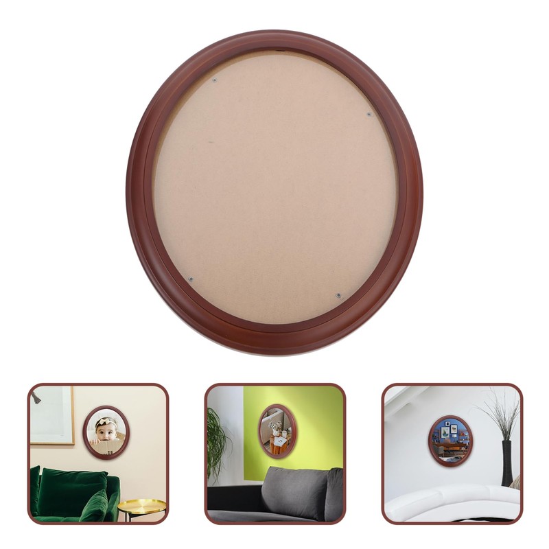 NOLITOY Wooden Oval Photo Frame Creative Solid Picture Holder for