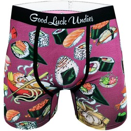 Good Luck Undies Men's Sushi Boxer Brief Underwear, Extra Large
