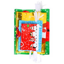 DIYASY 30pcs Christmas Drawstring Gift Bags, Lager Size Xmas Gift Wrapping Goodies Bags