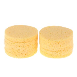 Minkissy 5pcs Skin-friendly Round Sponge Pads Gentle Makeup Remover Mats for Facial Cleansing Multi-purpose Cosmetic Accessories Yellow for Daily Use