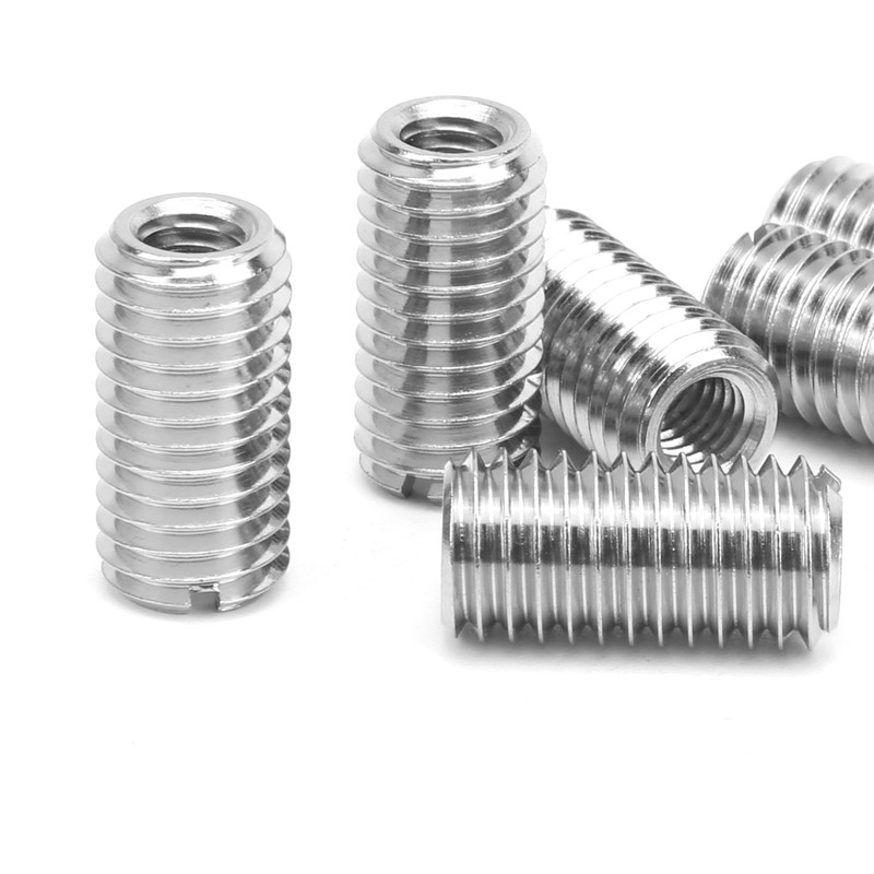 10Pcs Repair Nut Slotted Stainless Steel Thread Extension Reduce Sleeve