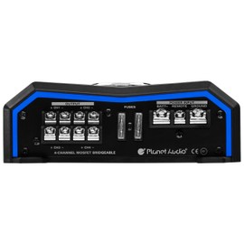 Planet Audio PL1600.4 4 Channel Car Amplifier - 1600 High Output, High/Low Level Inputs, High/Low Pass Crossover, Hook Up to Subwoofer for Bass