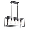 Lanhall 5-Light Kitchen Light Fixtures Black Farmhouse Chandelier Rectangular Dining