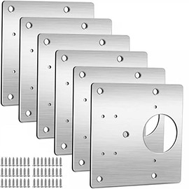 Cabinet Hinges Repair Plate,Stainless Steel Hinge Repair Brackets Kit,Kitchen Cupboard Door Hinge Repair Plate Kit Includes Fixing Screws,Protect Wooden Kitchen Cabinet Door,Furniture(6 PCS)