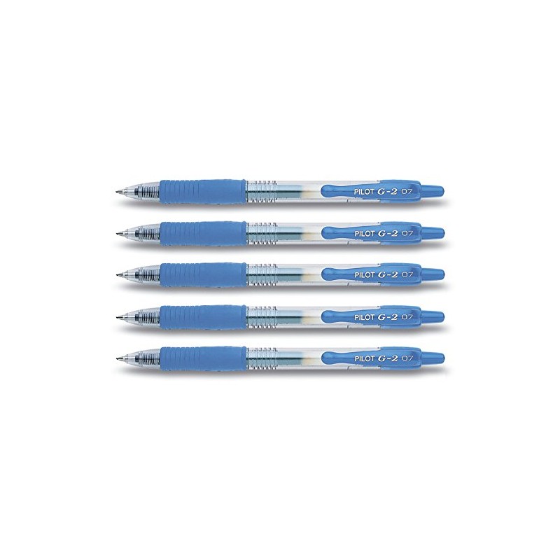 Pilot G2&nbsp;Retractable Gel Pens, light blue, 5 Stifte