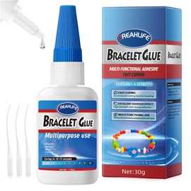 Super Glue for Bracelet, 30g Jewelry Bracelet Glue for Elastic String Knot, Clear Clay Beads Adhesive for Bead Charms, Jewelry Making Supplies Kit for Plastic Stretchy Cord