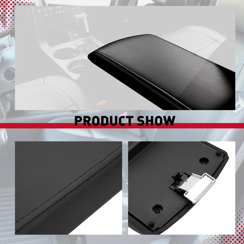 HECASA Center Console Arm Rest Lid Compatible with 2013-2019 Ford