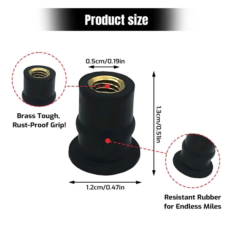 Nevoluxer 10 x M4/M5 Motorcycle Windscreen Nut, Windscreen Wave Nut
