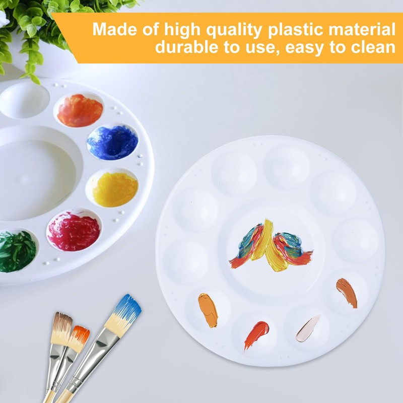 GBACHOOSE 40Pcs Artists Paint Palettes, Round Paint Palette Tray with