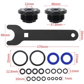 Dokili HS5157 HC5345 Front Mount Hydraulic Steering Cylinder Seal Set W/Pin Wrench for HC5340 HC5341 HC5342 HC5343 HC5344 HC5346 HC5347 HC5348 HC5358 HC5365 HC5375 HC5394 HC5445 HC6750 HC6751