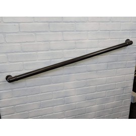 Aluminum Handrail Direct CHR 5' Handrail Section with Returns - Chocolate - Easy to Install Stair Hand Rails - USA Made, ADA Compliant Porch Railing - Hand Rail for Outdoor & Indoor Steps