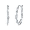 Diamond Hoop Earrings 1/10 Carat (ctw) in Sterling Silver