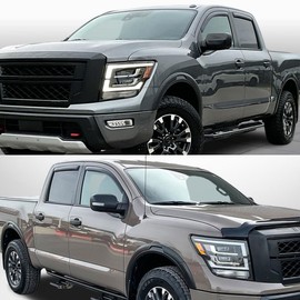 JUMBOMOTOR IN-CHANNEL Window Visors Sun Vent Rain Guard Fit Nissan Titan Crew Cab 2016-2024