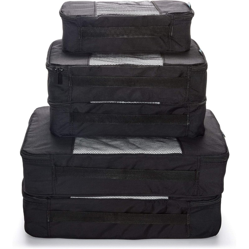 TravelWise Equipaje, Negro -, 1 Small, 2 Medium, 2 Large,