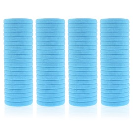 100 Pack Seamless Hair Ties for Women Girls Ponytail Holders for Thick Hair (light blue)