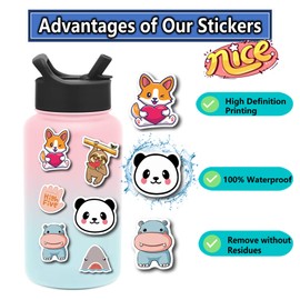 win4pdlay Stickers for Water Bottles, 200PCS Water Bottle Stickers for Kids, Waterproof Stickers Vinyl Stickers, Cute Stickers Pack